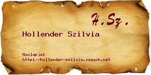 Hollender Szilvia névjegykártya